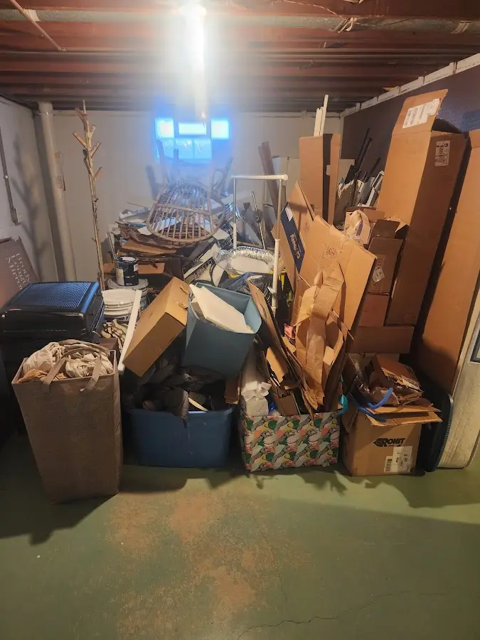 Roll-off dumpster container at job site for 20 Yard Dumpster Rental in Sunset